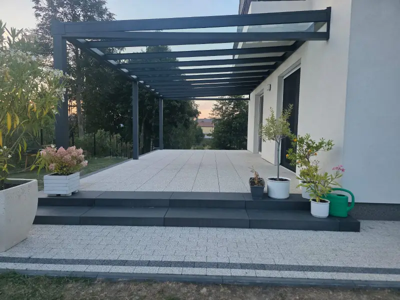 Zadaszenie tarasowe ze szklanym dachem, Gliwice